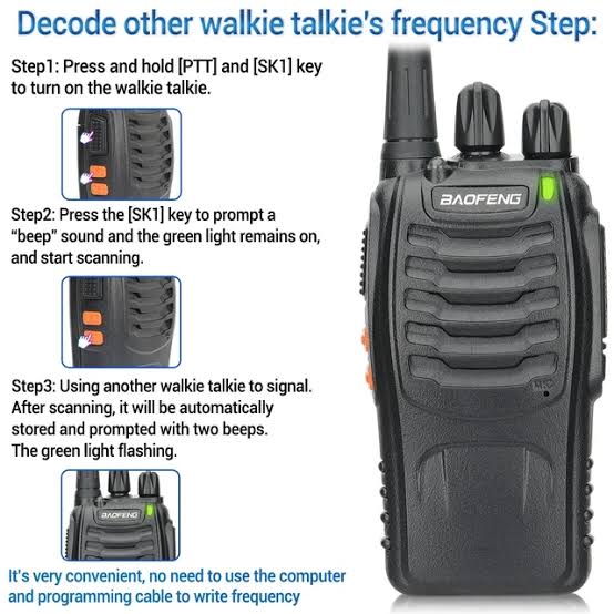 Talkcomm Black BF-888S 2800mah Walkie Talkie two way Radios with Earphones, 16 Channel  (Pack of 4)