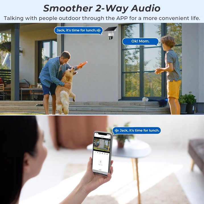 Talkcomm 4G 4mp Solar Battery Powered SIM Card Supported Wireless CCTV Security Camera, IP65 Waterproof, Two-Way Audio, PIR Motion Detection, Pan Tilt.
