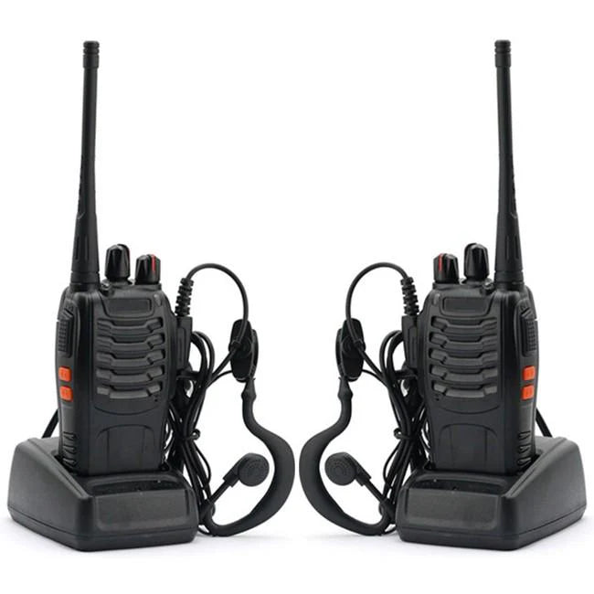 Talkcomm Black BF-888S 2800mah Walkie Talkie two way Radios with Earphones, 16 Channel  (Pack of 2)