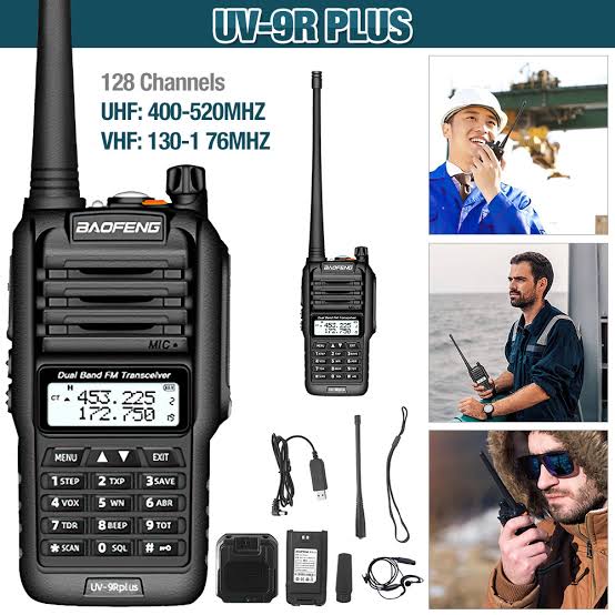 Talkcomm Black UV-9R Plus  Walkie Talkie with 8000 mah Battery (Pack of 1)