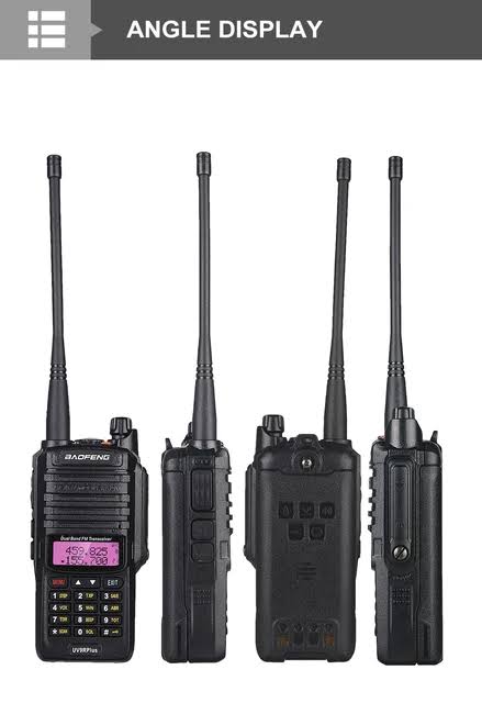 Talkcomm Black UV-9R Plus  Walkie Talkie with 8000 mah Battery (Pack of 1)