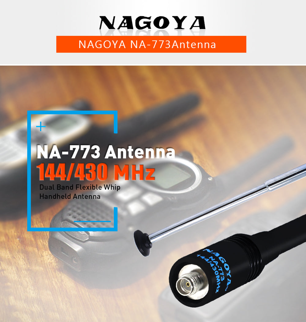 NAGOYA NA-773 DUAL BAND SMA FEMALE ANTEENA SUITABLE FOR ALL BAOFENG WALKIE TALKIE MODELS