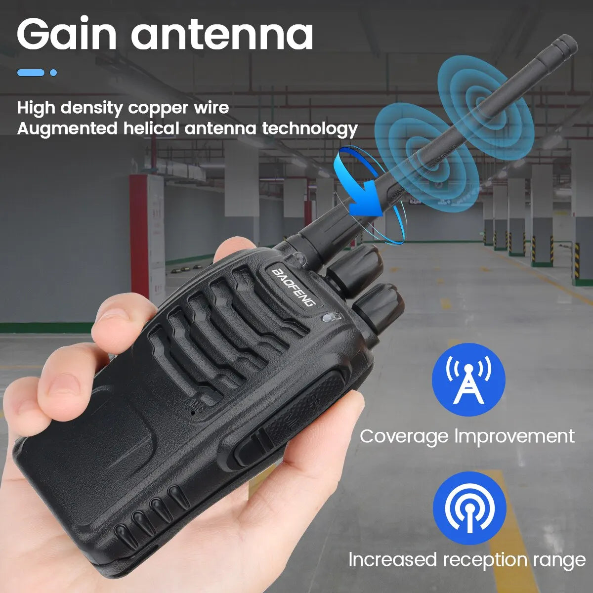 Talkcomm Black BF-888S Walkie Talkie two way Radios with Earphones, 16 Channel  (Pack of 14)