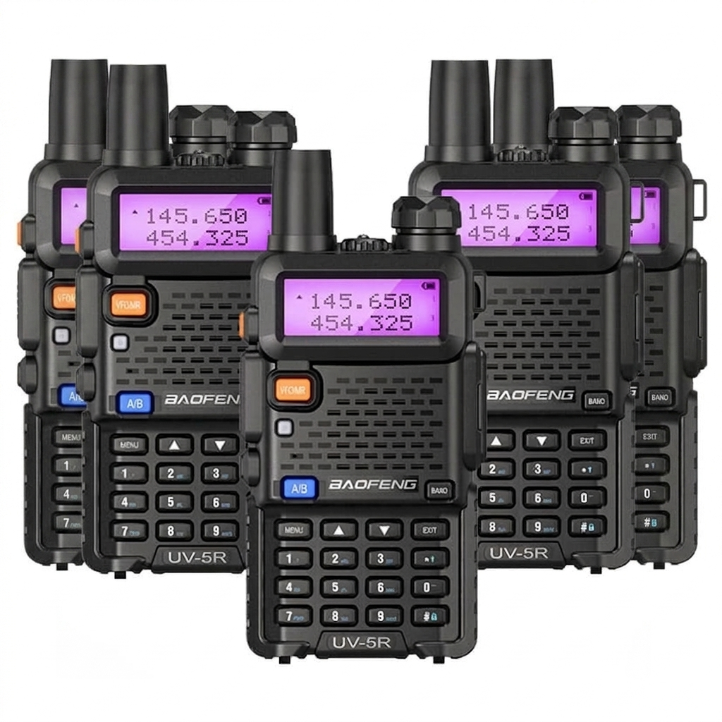 Talkcomm Black UV5R Two Ways Radio 5 Km Range Walkie Talkie with Earphone