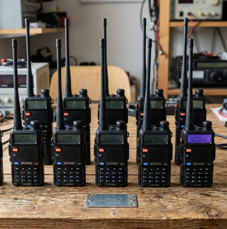 Talkcomm Black UV5R Two Ways Radio 5 Km Range Walkie Talkie with Earphone