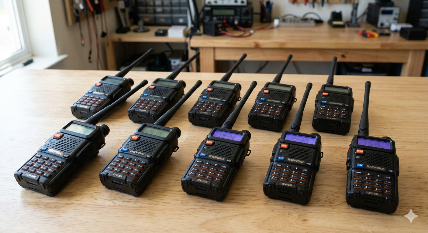 Talkcomm Black UV5R Two Ways Radio 5 Km Range Walkie Talkie with Earphone