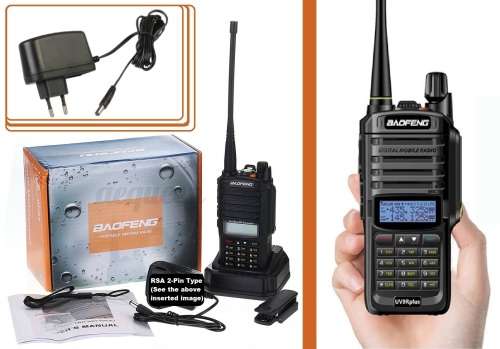 Talkcomm Black UV-9R Plus  Walkie Talkie with 8000 mah Battery (Pack of 1)