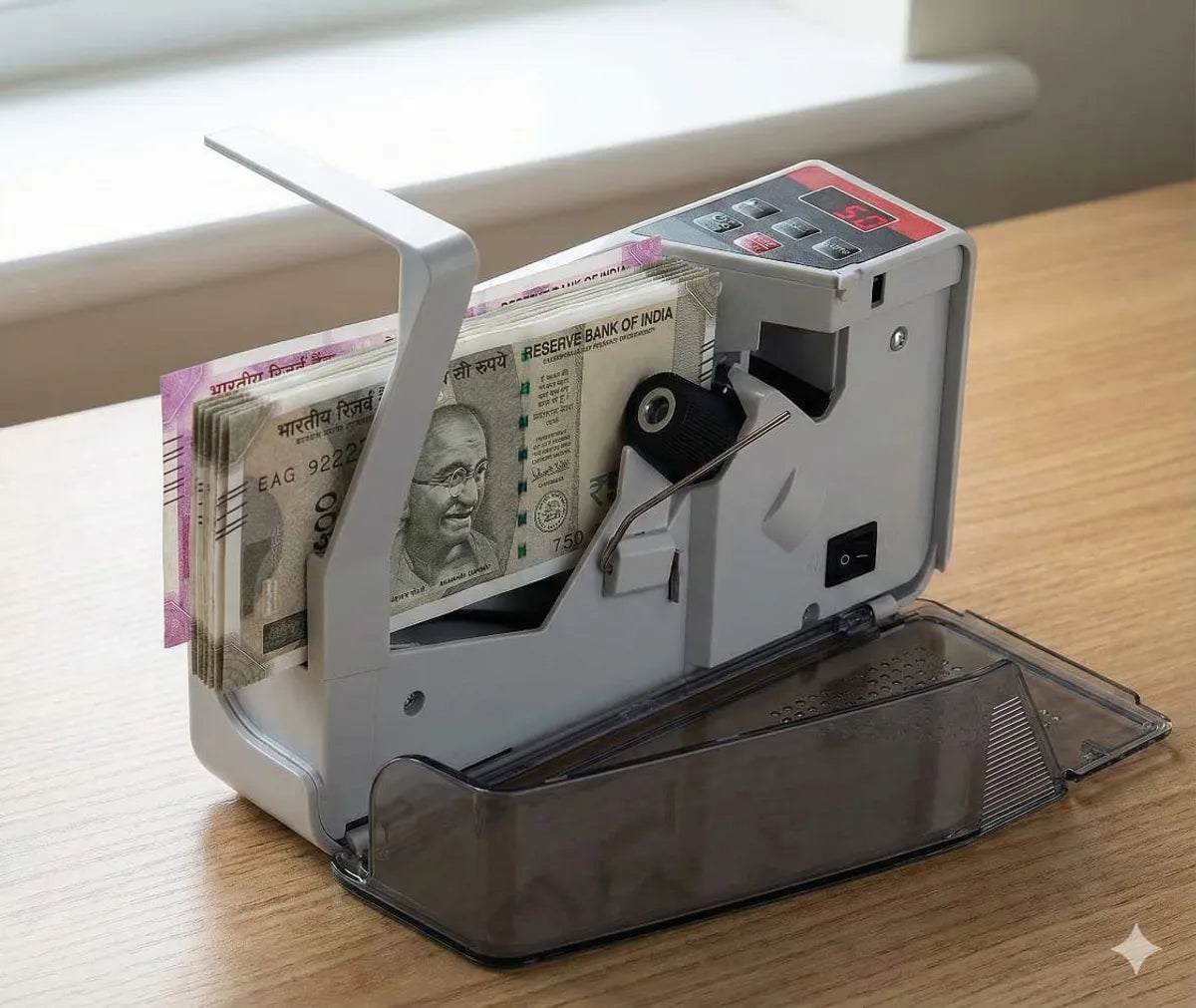 Talkcomm Portable LED Display Mini Note Counting Machine for Home, Office, Business | Indian Currency/Cash Counting Machine | UV/WM Function |Auto-shutoff