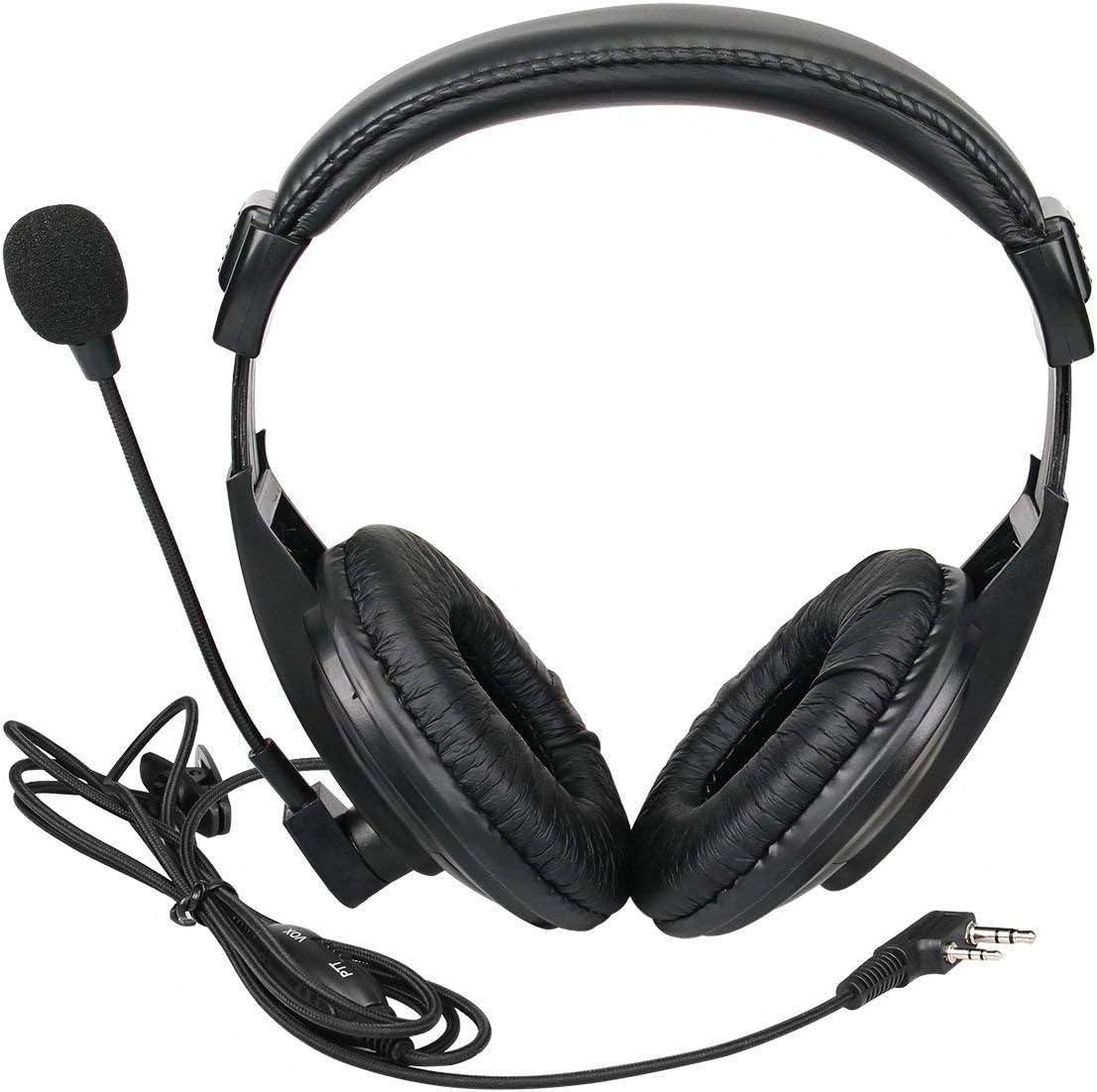 TALKCOMM Walkie Talkie Headset with Mic, Hearing Protection Earmuffs, Boom Mic, Compatible With Baofeng UV-5R BF-F8HP BF-888S, Two Way Radio Headset