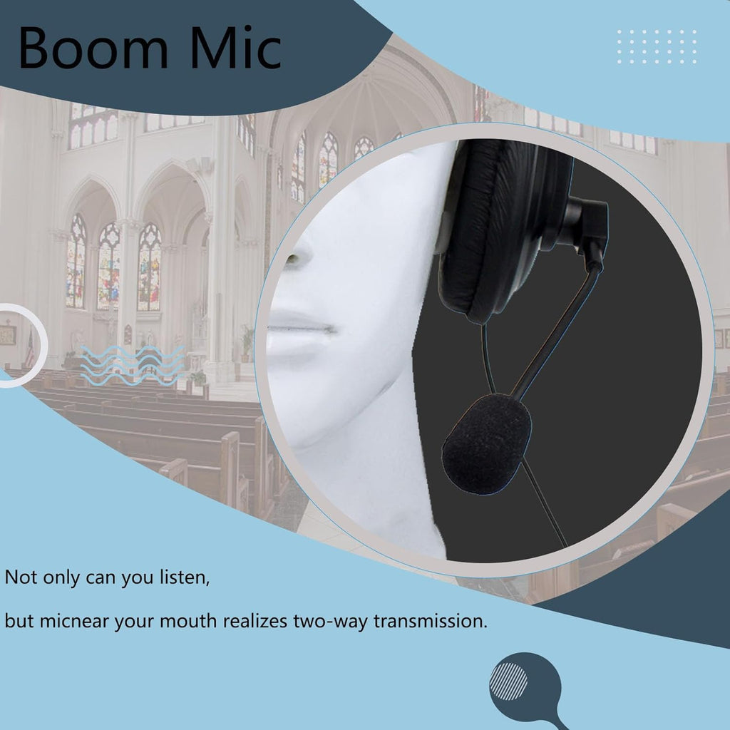 TALKCOMM Walkie Talkie Headset with Mic, Hearing Protection Earmuffs, Boom Mic, Compatible With Baofeng UV-5R BF-F8HP BF-888S, Two Way Radio Headset