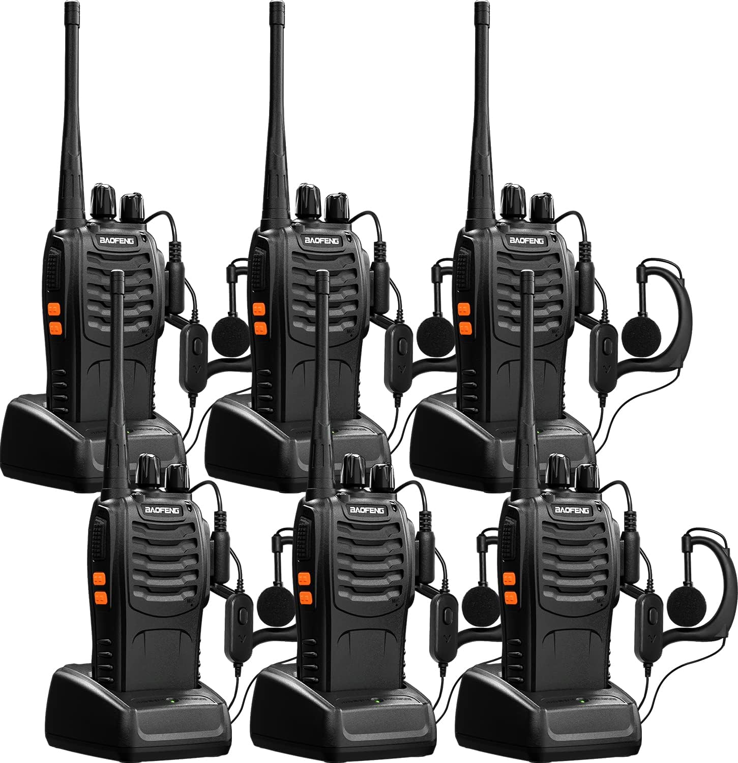Talkcomm Black BF-888S mah Walkie Talkie two way Radios with Earphones, 16 Channel  (Pack of 2)