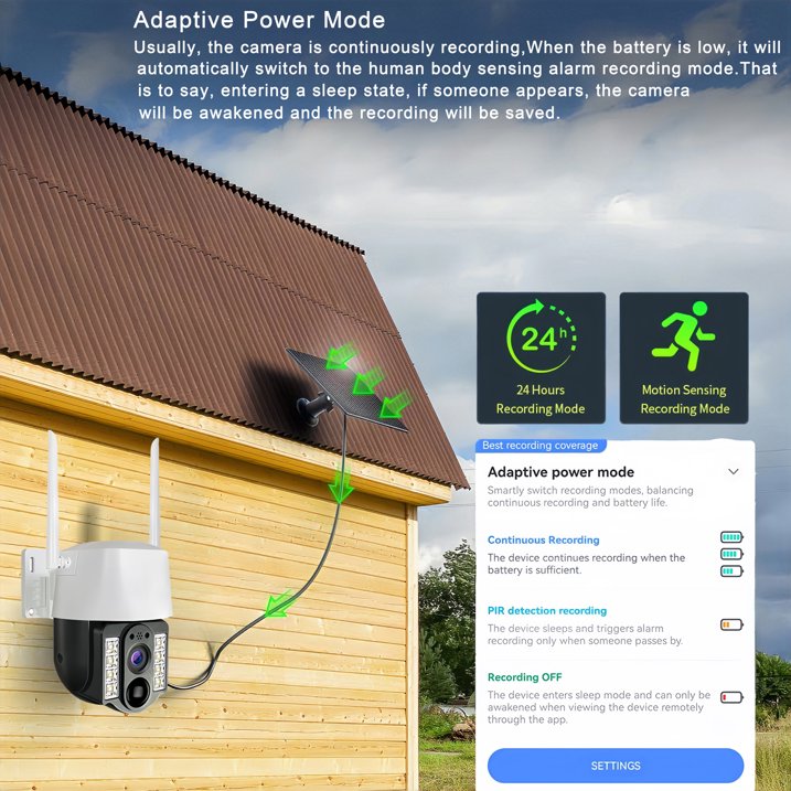 Talkcomm 4G 4mp Solar Battery Powered SIM Card Supported Wireless CCTV Security Camera, IP65 Waterproof, Two-Way Audio, PIR Motion Detection, Pan Tilt.