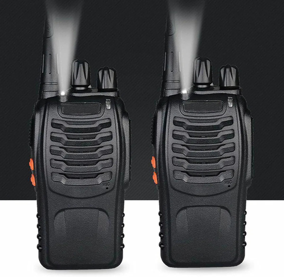 Talkcomm Black BF-888S 2800mah Walkie Talkie two way Radios with Earphones, 16 Channel  (Pack of 2)