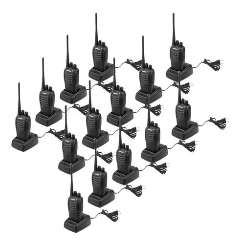 Talkcomm Black BF-888S Walkie Talkie two way Radios with Earphones, 16 Channel  (Pack of 14)