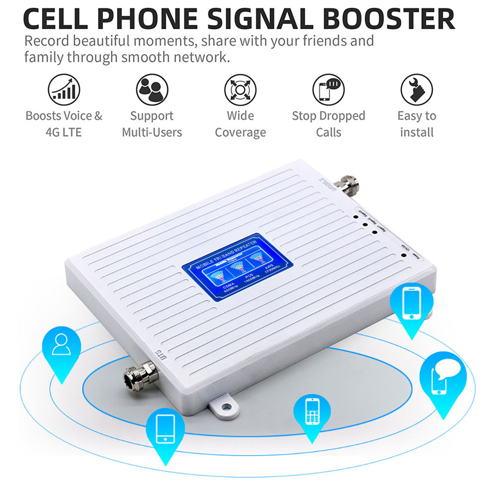 3G/4G JIO Mobile Phone Signal Booster for All Networks, Boosts & Data Also Complete Kit Area Coverage 2500Sq.Ft