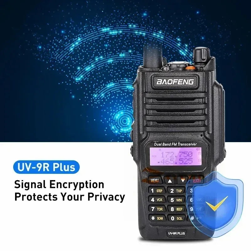 Talkcomm Black UV-9R Plus  Walkie Talkie with 8000 mah Battery (Pack of 1)