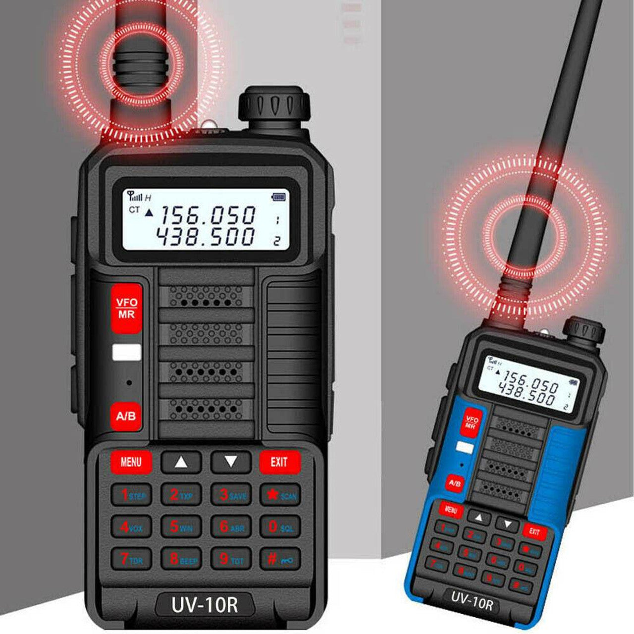 Talkcomm Black UV-10R High Power Walkie Talkies VHF UHF Long Range Ham Radio Two Way Radio with Earpiece (Pack of 1)