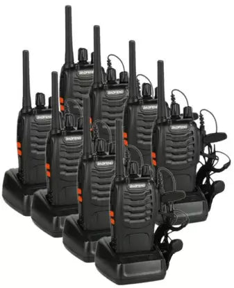 Talkcomm Black BF-888S mah Walkie Talkie two way Radios with Earphones, 16 Channel  (Pack of 2)