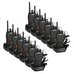 Talkcomm Black BF-888S mah Walkie Talkie two way Radios with Earphones, 16 Channel  (Pack of 2)