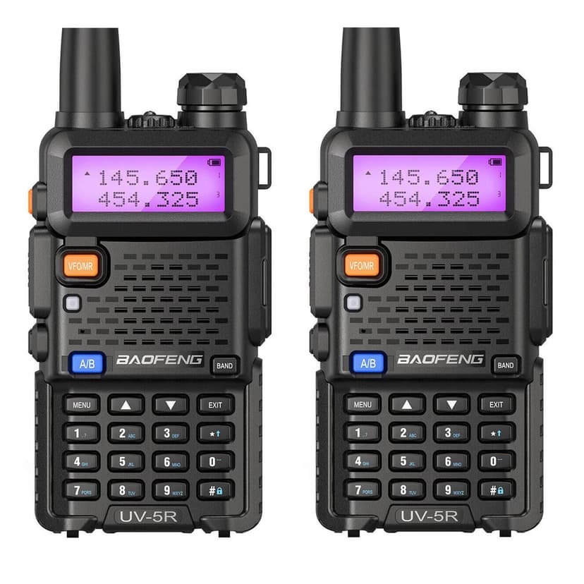 Talkcomm Black UV5R Two Ways Radio 5 Km Range Walkie Talkie with Earphone