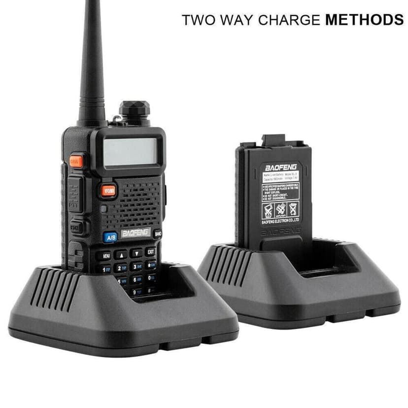 Talkcomm Black UV5R Two Ways Radio 5 Km Range Walkie Talkie with Earphone