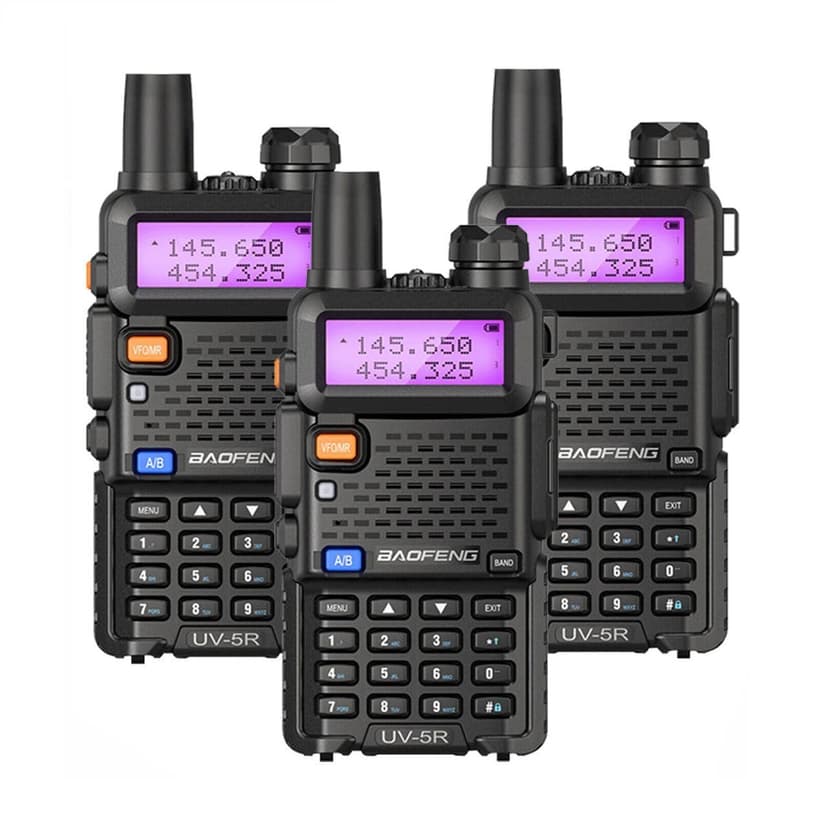 Talkcomm Black UV5R Two Ways Radio 5 Km Range Walkie Talkie with Earphone