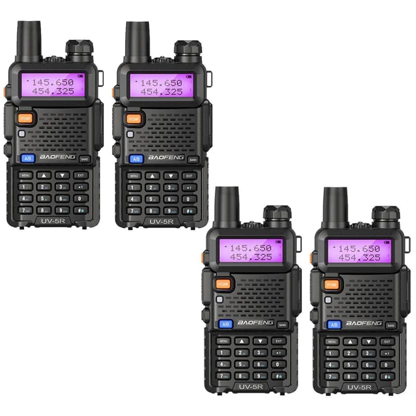Talkcomm Black UV5R Two Ways Radio 5 Km Range Walkie Talkie with Earphone