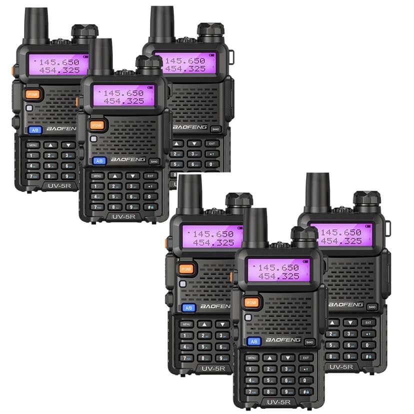 Talkcomm Black UV5R Two Ways Radio 5 Km Range Walkie Talkie with Earphone