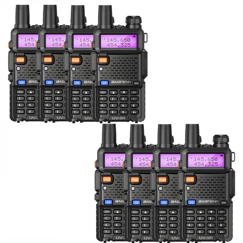 Talkcomm Black UV5R Two Ways Radio 5 Km Range Walkie Talkie with Earphone