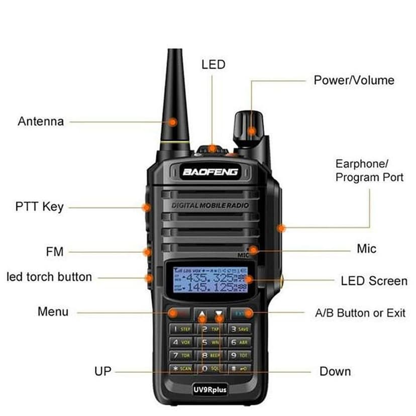 TALKCOMM Baofeng UV-9R Plus Rugged Dual-Band Handheld Communication Radio
