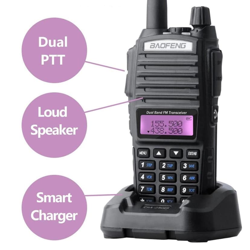 TALKCOMM Baofeng UV-82 Dual-Band Heavy-Duty Handheld Radio