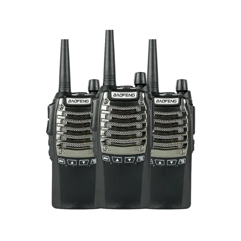 Talkcomm Black UV-8D Walkie Talkie with Earphone (Pack of 2)