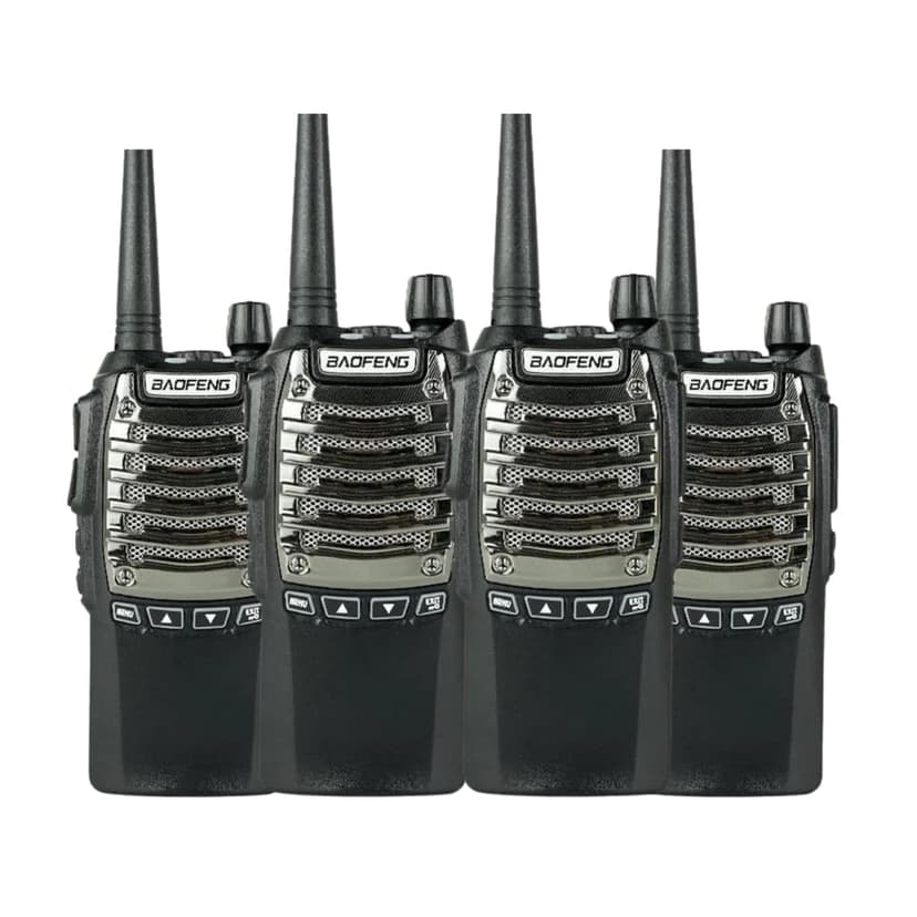 Talkcomm Black UV-8D Walkie Talkie with Earphone (Pack of 2)