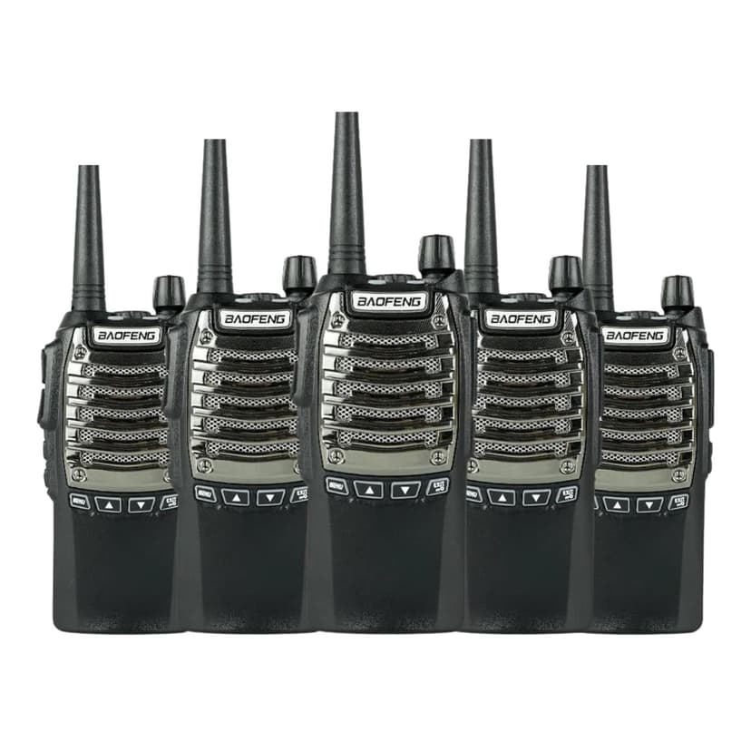 Talkcomm Black UV-8D Walkie Talkie with Earphone (Pack of 2)