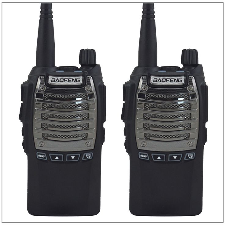 Talkcomm Black UV-8D Walkie Talkie with Earphone (Pack of 2)