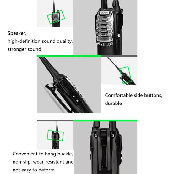Talkcomm Black UV-8D Walkie Talkie with Earphone (Pack of 1)