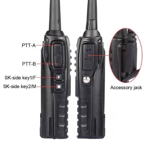 Talkcomm Black UV-82 Walkie Talkie with Earphone (Pack of 1)