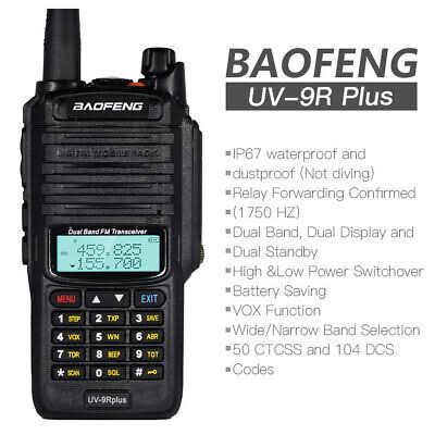 Talkcomm Black UV-9R Plus  Walkie Talkie with 8000 mah Battery (Pack of 1)