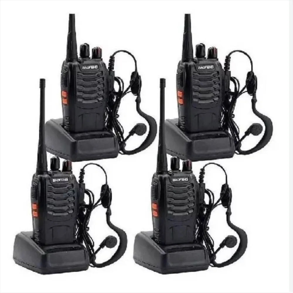 Talkcomm Black BF-888S mah Walkie Talkie two way Radios with Earphones, 16 Channel  (Pack of 2)