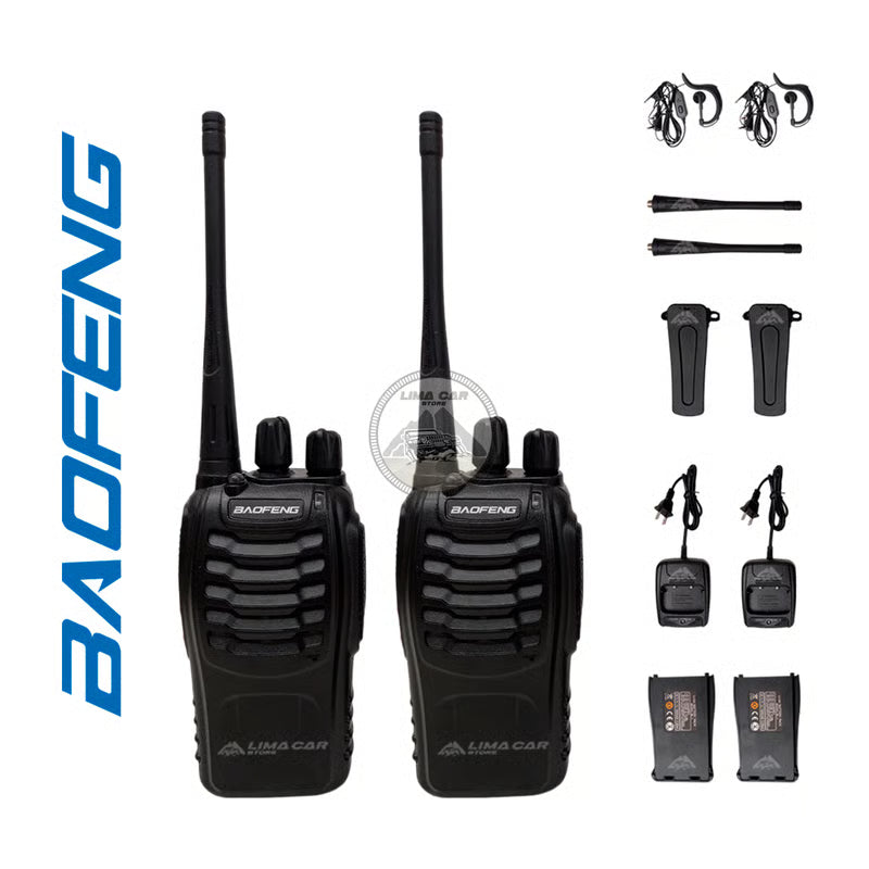 Talkcomm Black BF-888S Walkie Talkie two way Radios with Earphones, 16 Channel  (Pack of 12)